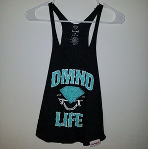 Diamond & Supply Co. Teal & charcoal gray tank top